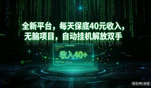 最新看广平台，每天保底30-4米，无脑项目，自动挂G解放双手【揭秘】-淘金日记