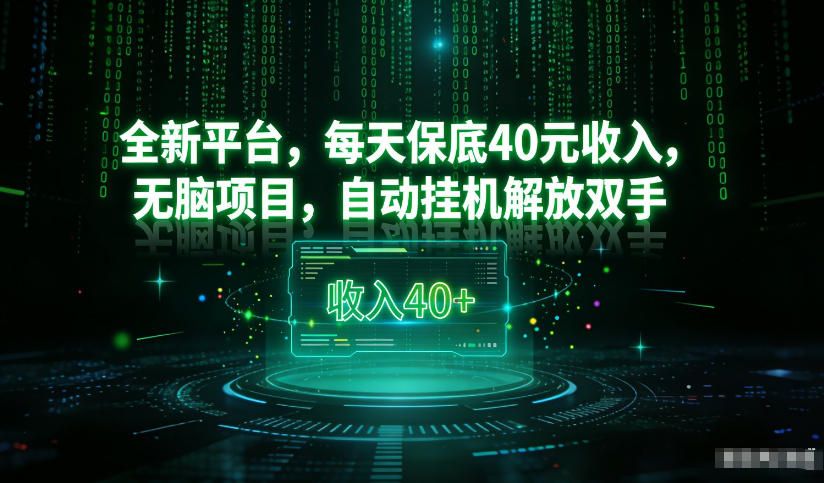 最新看广平台,每天保底30-4米,无脑项目,自动挂G解放双手【揭秘】-淘金日记