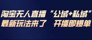 淘宝无人直播完整教程，公试+私域，最新玩法来了，开播即爆单-淘金日记