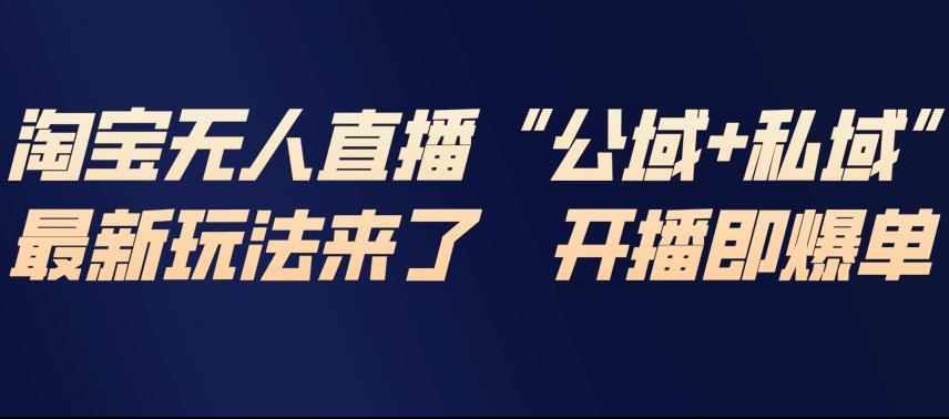 淘宝无人直播完整教程，公试+私域，最新玩法来了，开播即爆单-淘金日记