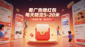 看广告撸红包,每天稳定5-20米,无任何门槛,适合任何人-淘金日记