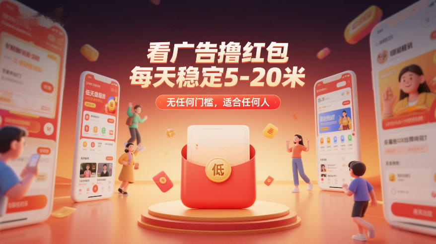 看广告撸红包，每天稳定5-20米，无任何门槛，适合任何人-淘金日记