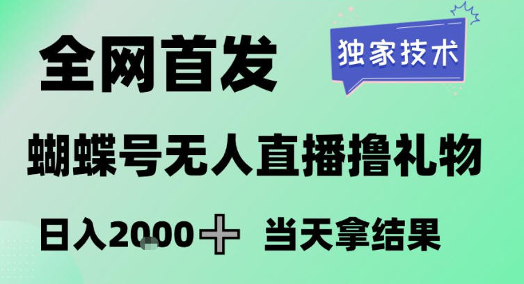 2026最新蝴蝶号无人直播掘金,独家技术,全网首发小白做了一个月收益3W,长期稳定可做【揭秘】-淘金日记