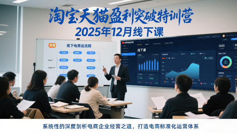 淘宝天猫盈利突破特训营25年12月线下课，系统性的深度剖析电商企业经营之道，打造电商标准化运营体系-淘金日记