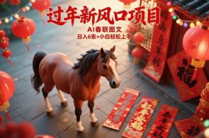 过年新风口项目,用ai春联图文,日入6张+小白轻松上手【揭秘】-淘金日记