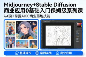 AIGC商业应用Midjourney+Stable Diffusion教程,0基础入门保姆级系列课-淘金日记