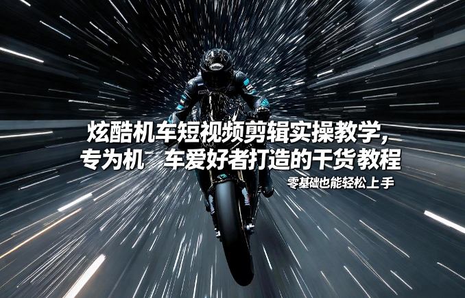 炫酷机车短视频剪辑实操教学,专为机车爱好者打造的干货教程,零基础也能轻松上手-淘金日记