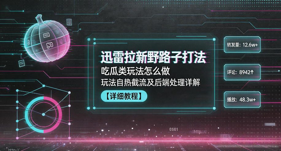 迅雷拉新野路子打法，吃瓜类玩法怎么做，玩法自热截流及后端处理详解-淘金日记