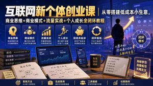 互联网新个体创业课|从零搭建低成本小生意,商业思维+商业模式+流量实战+个人成长全闭环教程(更新0922)-淘金日记