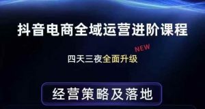 抖音电商全域运营进阶课程,经营策略及落地,全链路拆解直击底层逻辑-淘金日记