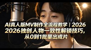 AI真人版MV制作全流程教学|2026独创人物一致性解锁技巧,从0到1批量出成片-淘金日记