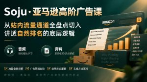 亚马逊高阶广告课,从站内流量通道全盘点切入,讲透自然排名的底层逻辑(直播+音频+资料)-淘金日记