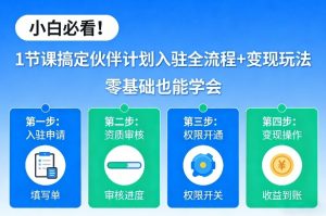 小白必看!1节课搞定伙伴计划入驻全流程+变现玩法,零基础也能学会-淘金日记