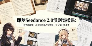 即梦Seedance 2.0漫剧实操课:有手就能做,从小说到成片全教程,小白零门槛上手-淘金日记