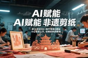 AI赋能非遗剪纸,地标性建筑爆款视频,单日变现8张+制作简单0基础,小白容易上手,保姆级拆解教程-淘金日记