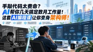 手敲代码太费命?AI帮你几天搞定数月工作量!这套AI编程课让你变身架构师!【原创双语字幕】-淘金日记