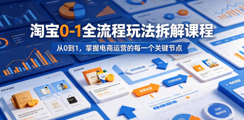 淘宝0-1全流程玩法拆解课程，从0到1，掌握电商运营的每一个关键节点-淘金日记