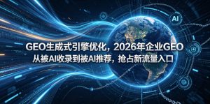 GEO生成式引擎优化,2026年企业GEO从被AI收录到被AI推荐,抢占新流量入口-淘金日记