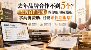 去年品牌合作不到5个?《品牌合作蓝图》教你用现成模板拿高价赞助,还能锁长期饭票!【原创双语字幕】-淘金日记
