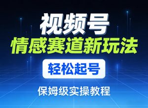 视频号情感赛道新玩法,轻松起号,保姆级实操教程-淘金日记