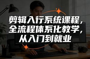 剪辑入行系统课程，全流程体系化教学，从入门到就业-淘金日记