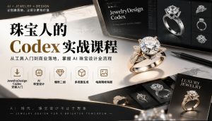 珠宝人的Codex实战课程|JewelryDesign Codex安装入门、AI珠宝设计、爆款二创、多视图生成、电商精修海报全链路教学-淘金日记