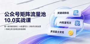 公众号矩阵流量池10.0实战课|搜一搜关键词排名、AI批量写文、多账号合规运营、流量主多元变现全体系教程-淘金日记