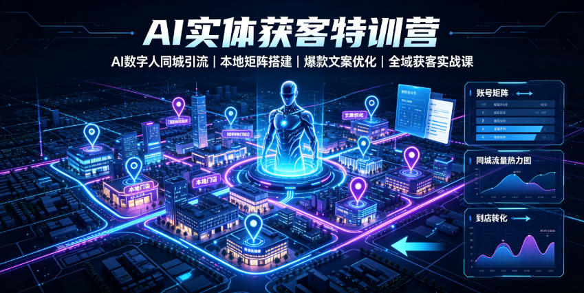 AI实体获客特训营｜AI数字人同城引流、本地矩阵搭建、爆款文案优化全域获客实战课-淘金日记