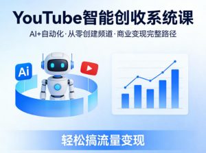 YouTube智能创收系统课,AI+自动化,从零创建YouTube频道并实现商业变现的完整路径,轻松搞流量变现-淘金日记