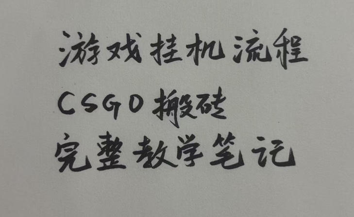 游戏挂G全流程笔记分享，CSGO游戏搬砖，小白看了当天学会见收益【揭秘】-淘金日记