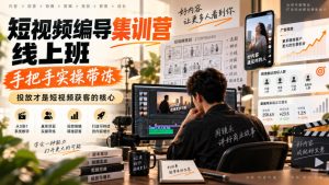 短视频编导集训营线上班,手把手实操带冻,投放才是短视频获客的核心-淘金日记