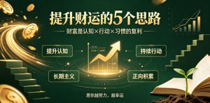付费文章：提升财运的5个思路——财富是认知x行动x习惯的复利，愿你越努力，越幸运-淘金日记