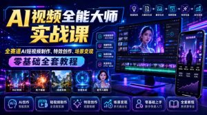 AI视频全能大师实战课｜全赛道AI短视频制作、特效创作、场景变现零基础全套教程-淘金日记
