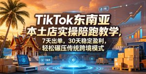 TikTok东南亚本土店实操陪跑教学,7天出单,30天稳定盈利,轻松碾压传统跨境模式(更新0819)-淘金日记