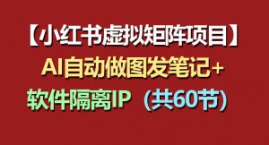 小红书虚拟矩阵项目：软件隔离IP+AI自动做图发笔记（共60节）-淘金日记