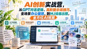 AI创新实战营,从GPT对话逻辑、高阶提示词技巧、全场景办公提效,到MJ绘画出图,全方位AI赋能-淘金日记