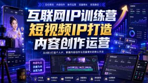 互联网IP训练营，短视频IP打造，内容创作运营-淘金日记