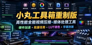 小丸工具箱重制版–高性能全能视频压缩+媒体处理工具|硬件加速+批量任务+LUT调色+字幕封装-淘金日记