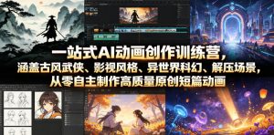一站式AI动画创作训练营,涵盖古风武侠、影视风格、异世界科幻、解压场景,从零自主制作高质量原创短篇动画-淘金日记