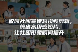校园社团宣传短视频剪辑，剪出高级感短片，让社团形象瞬间提升-淘金日记