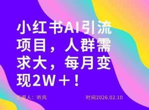 她通过这个AI项目每月做到2W＋的收入，最新小红书AI项目，人群需求大！-淘金日记