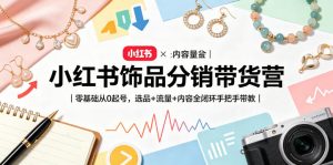 小红书饰品分销带货营|零基础从0起号,选品+流量+内容全闭环手把手带教-淘金日记