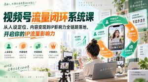 视频号流量闭环系统课,从人设定位、内容变现到IP影响力全链路落地,开启你的IP流量影响力-淘金日记