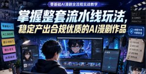 零基础AI漫剧全流程实战教学，掌握整套流水线玩法，稳定产出合规优质的AI漫剧作品-淘金日记