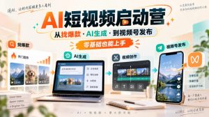 AI短视频启动营，从找爆款·AI生成·到视频号发布，零基础也能上手-淘金日记