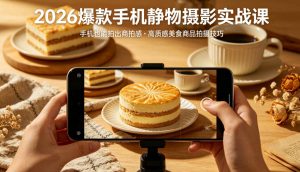 2026爆款手机静物摄影实战课,手机也能拍出商拍感,学会拍出高质感美食商品-淘金日记