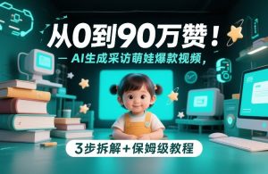 从0到90万赞：AI生成采访萌娃爆款视频，3步拆解+保姆级教程-淘金日记
