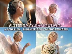 AI虚拟偶像MV全流程制作实战教学,从导演视角出发,系统讲解虚拟偶像MV从0到1的完整创作流程-淘金日记