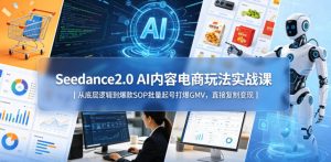 Seedance2.0 AI内容电商玩法实战课｜从底层逻辑到爆款SOP批量起号打爆GMV，直接复制变现-淘金日记