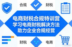电商财税合规特训营,学习电商财税解决方法,助力企业合规经营-淘金日记